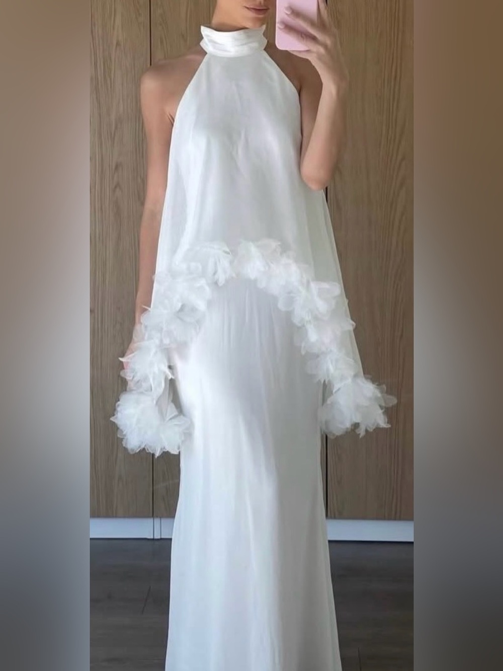 NEW ELLIATT Poppy Tiered Sleeveless white Gown sz M